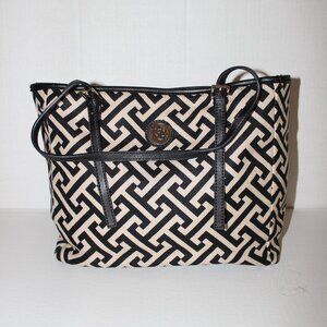 Spartina 449 Geometric Print Black bag with Red Interior